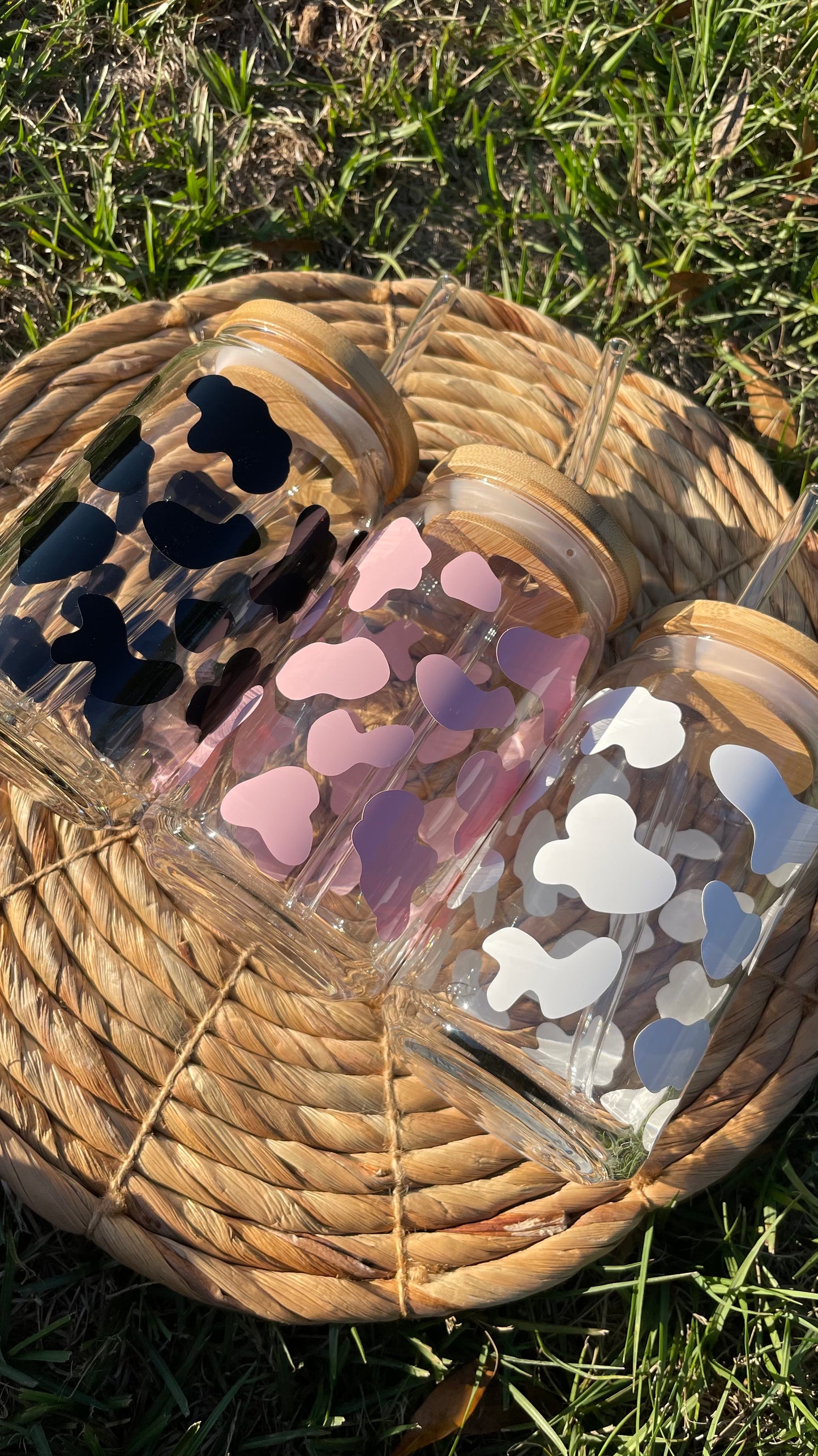 Cow Prints Glass Cup
