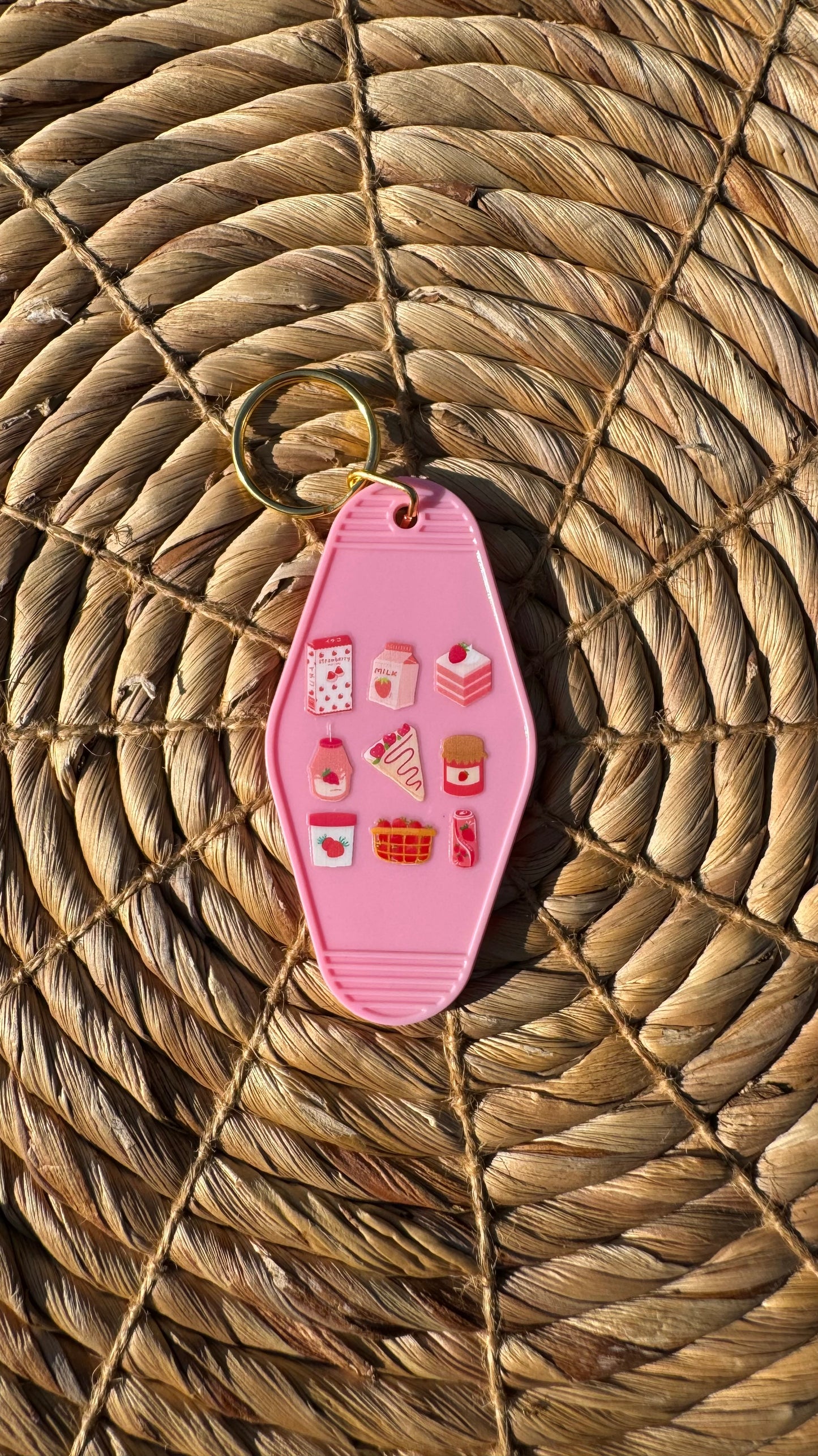 Strawberry Collage Keychain