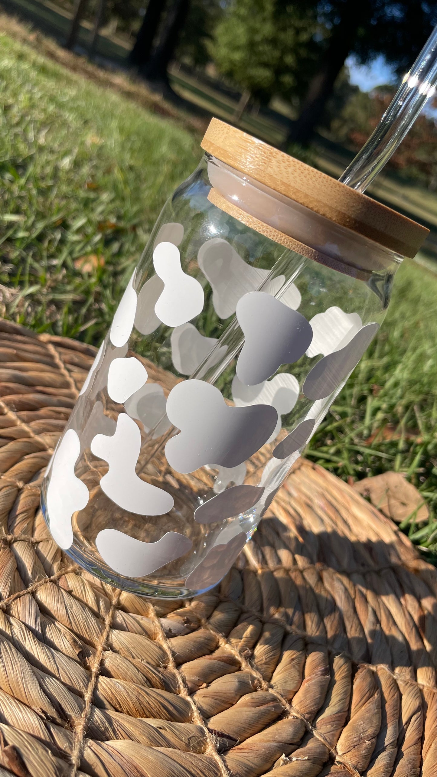 Cow Prints Glass Cup
