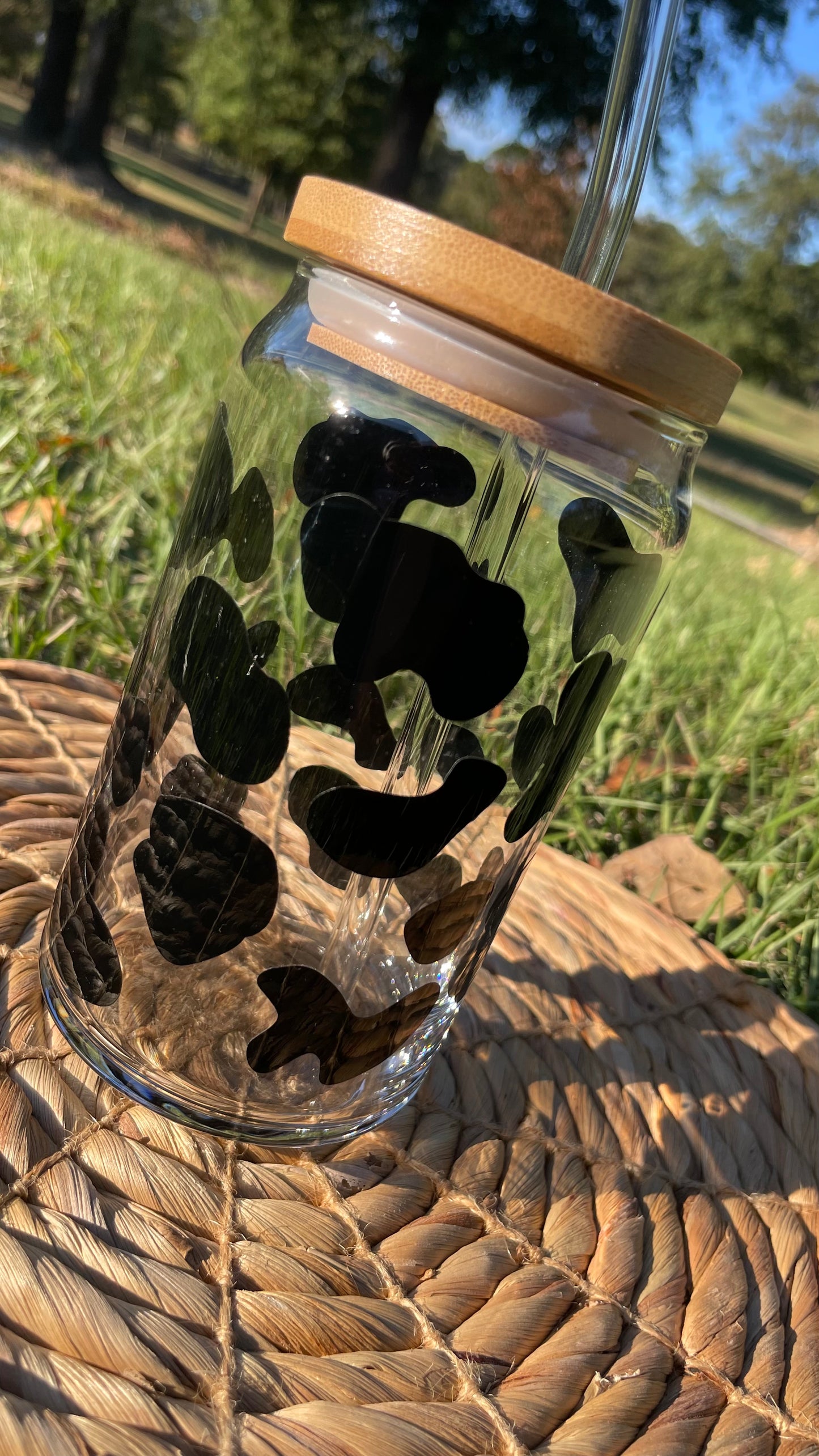 Cow Prints Glass Cup