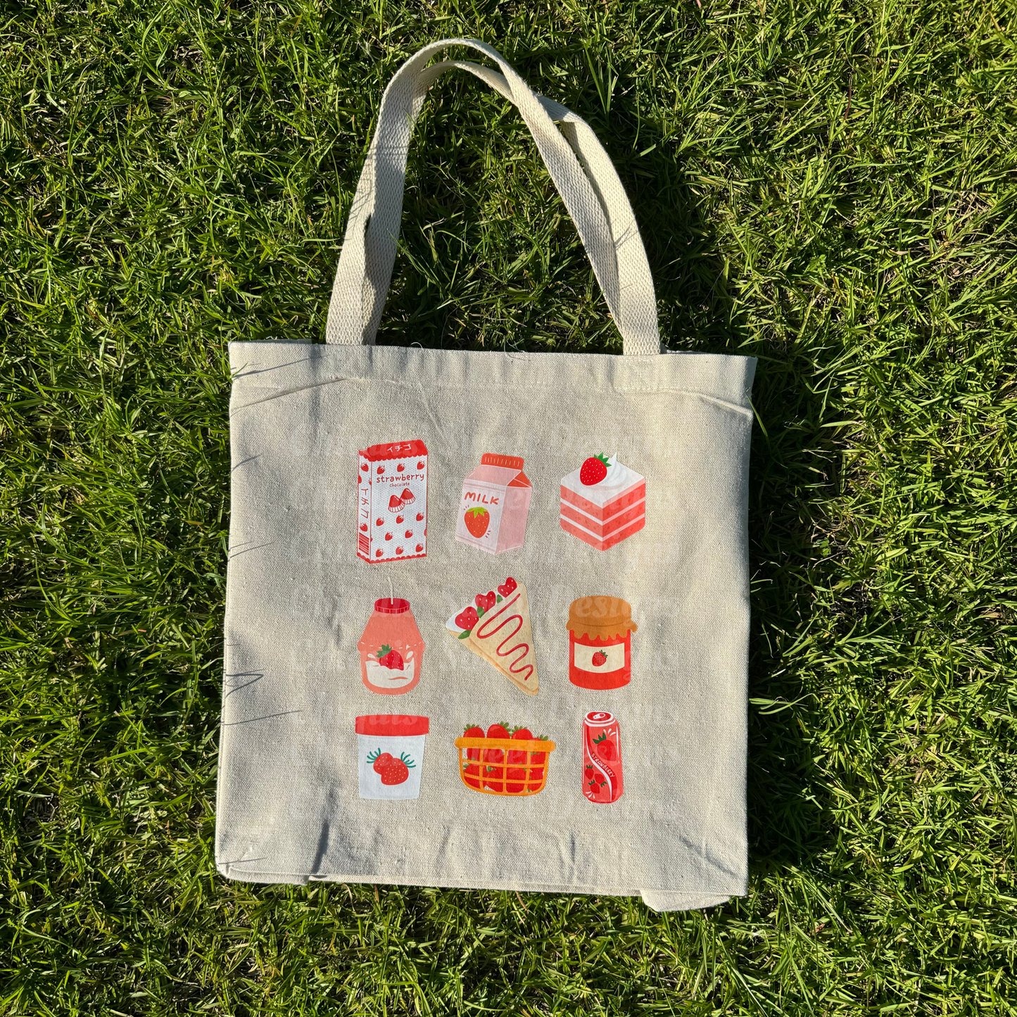 Strawberry Collage Tote Bag