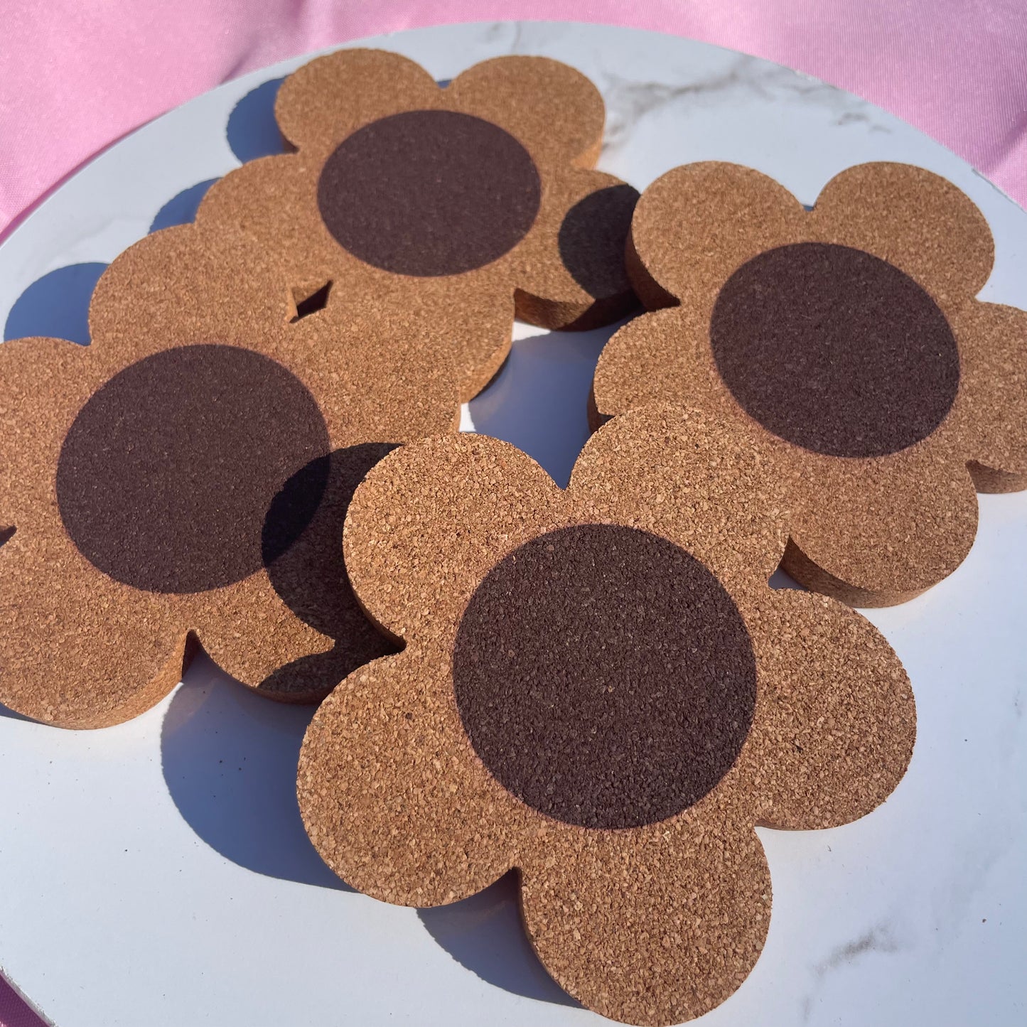 Retro Flower Cork Coasters