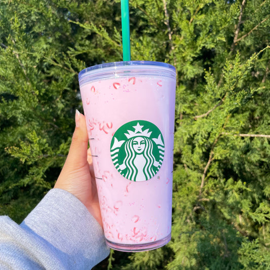 Pink drink Starbucks Snowglobe Tumbler